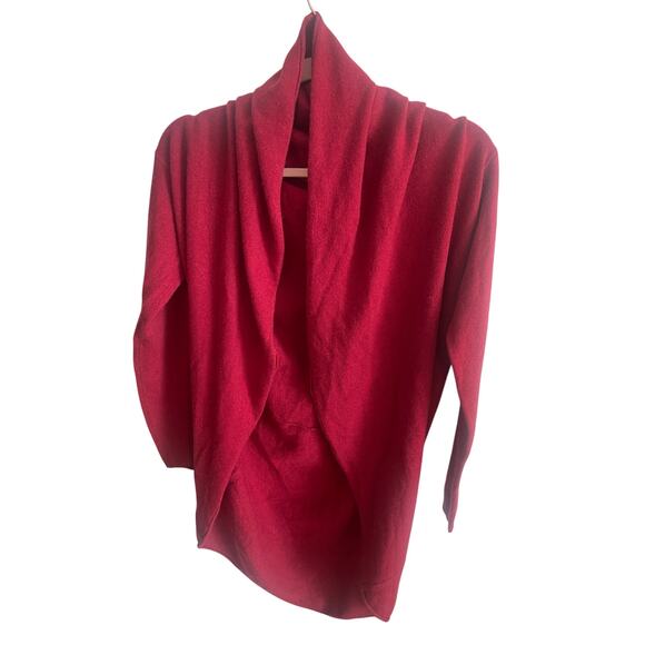 Red Envelope Cashmere Cardigan Open Sweater Long Size Womens Small - Picture 1 of 7